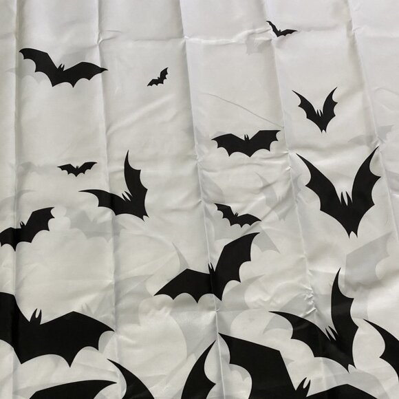 New! Halloween Bat Shower Curtain with Hooks - Spooky Backdrop! - Picture 7 of 7